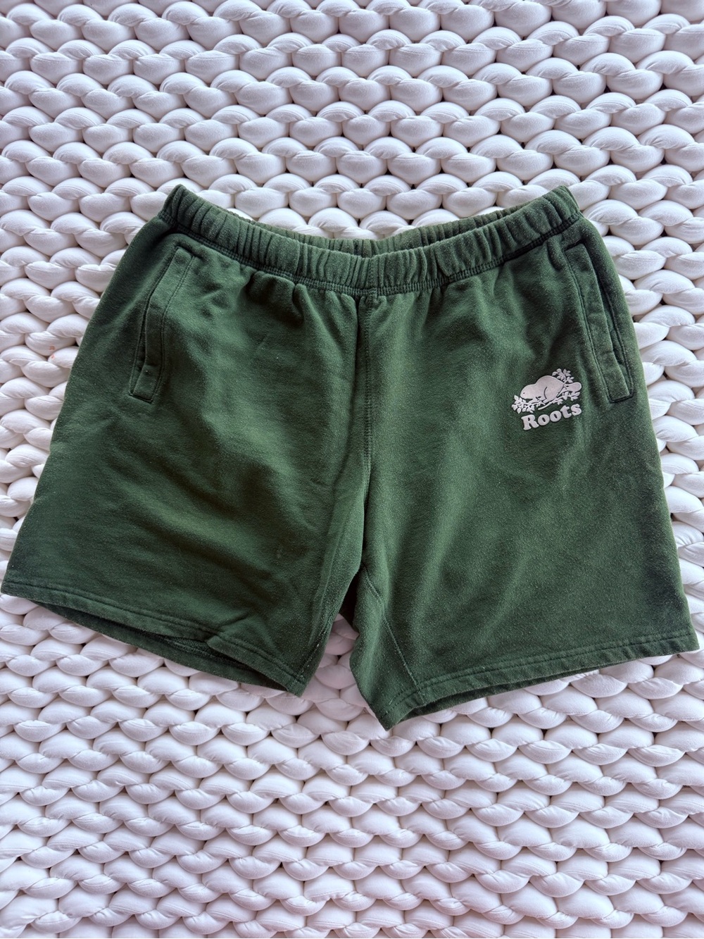 Roots Olive Green Athletic Fleece Shorts